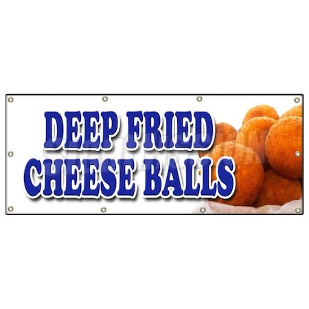 Signmission DEEP FRIED CHEESE BALLS BANNER SIGN beer battered on a stick cheddar B-96 Deep Fried Cheese Balls